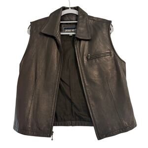 Saguaro West Leather Vest Women's Medium Western Biker Real Leather